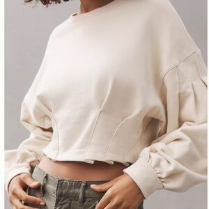 Anthropologie Cream Sweatshirt